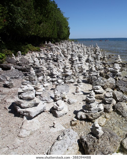 Rocky Shores Define Coastline Lake Michigan Nature Parks