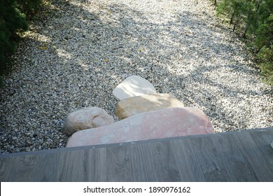 Rocky Steps To Green Terrace Patio Park