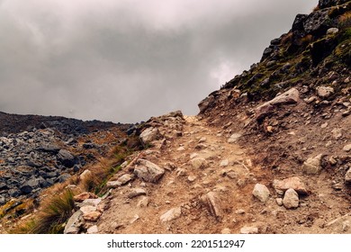 Rocky Trail Along The Mt Salkantay Pass