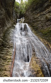 Rocky Waterfall In British Colombia 