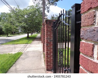 Rod Iron Gate With Focused Background 