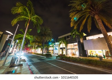 Rodeo Drive By Night. Beverly Hills, California
