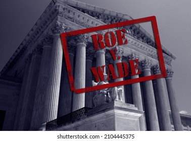 Roe V Wade stamp with the United States Supreme Court in background    