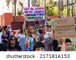 Roe Vs Wade Protest Downtown Los Angeles . High quality photo