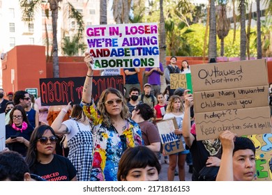Roe Vs Wade Protest Downtown Los Angeles . High quality photo