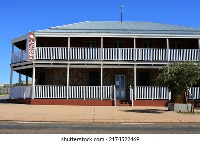 ROEBOURNE, WA - JUNE 6 2022:Victoria Hotel Building In Roebourne Western Australia Once Was A Notorious Alcohol Abuse Pub Turned To A Proud Indigenous Australian Aboriginal Community Cultural Centre.