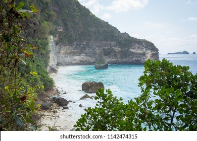 Rogue Waves At Suwehan Beach On Nusa Penida Island Indonesia