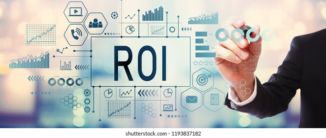 ROI With Businessman On Blurred Abstract Background