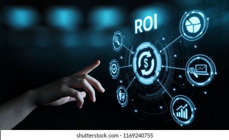 ROI Return on Investment Finance Profit Success Internet Business Technology Concept. - Shutterstock ID 1169240755