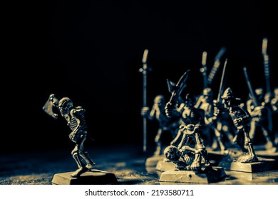 Rol Playing Game Miniature Of Table Top Game Hammer Of War And Strategy Game Of A Undead Zombie Army And Graves