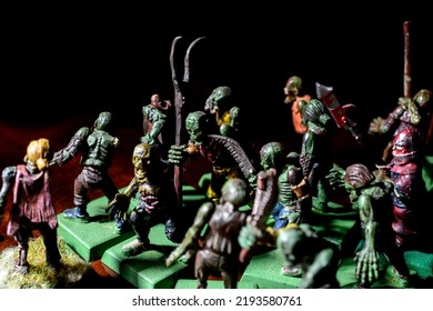 Rol Playing Game Miniature Of Table Top Game Hammer Of War And Strategy Game Of A Undead Zombie Army And Graves