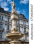 Roland fountain decorated by the statue of king Maximilian