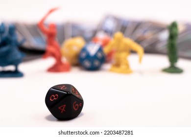 Role Play Game Figures Dices And Cards