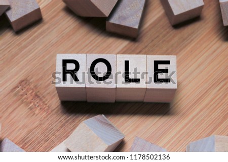 Role Word Written In Wooden Cube