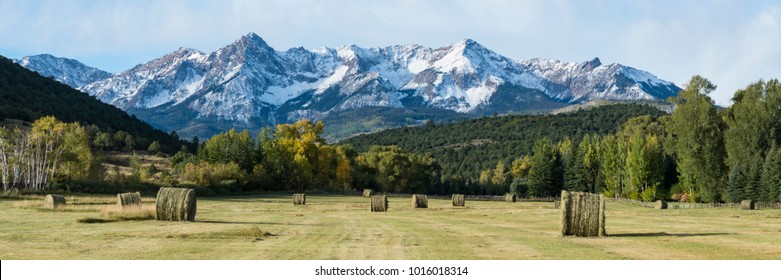 Roles of hay on a ranch near the Dallas divide Mountains in Southwest Colorado - Powered by Shutterstock