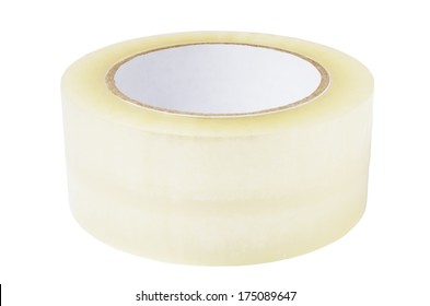 Roll Of Adhesive Tape Isolated On White Background