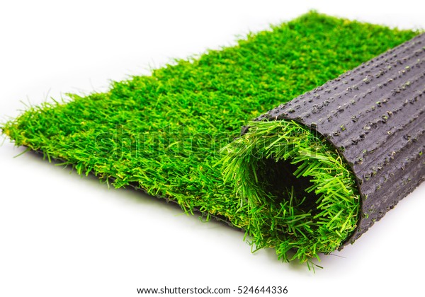 Roll Artificial Grass Mat Isolated On Stock Photo Edit Now 524644336