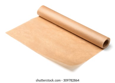 Roll Of Baking Parchment Paper Isolated On White