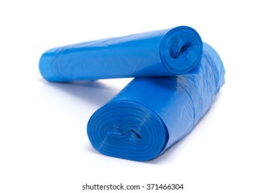 Roll Blue Plastic Garbage Bags Isolated Stock Photo 371466304 ...