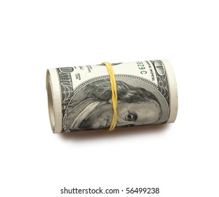 Crumpled Dollar Bills Front White Background Stock Photo 61890442 ...