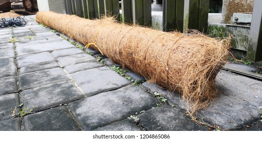 A Roll Of Erosion Control Blanket  Which Is Made With Full Coconut Film With Biodegradable Top And Bottom Net. 