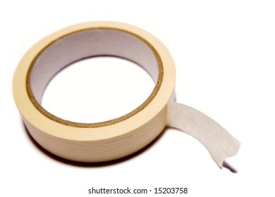 Roll Of Masking Tape On White