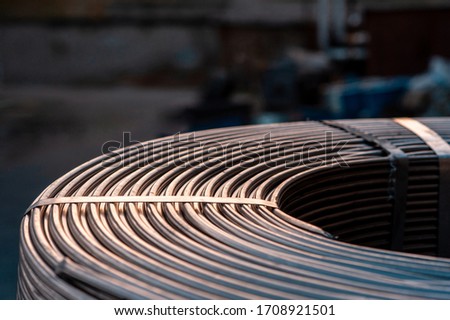 Roll of metallurgical cored wire close up