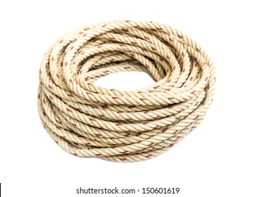 Roll Of Nautical Rope On White