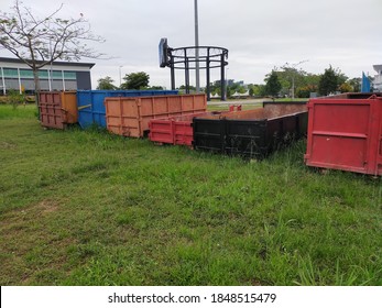 Roll On Roll Off Bins (Roro Bin) Placed / Stored By The Side Of The Field.