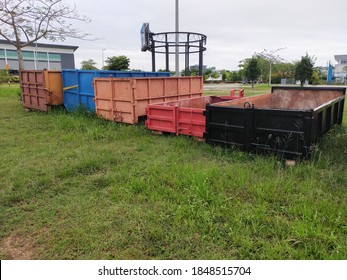 Roll On Roll Off Bins (Roro Bin) Placed / Stored By The Side Of The Field.