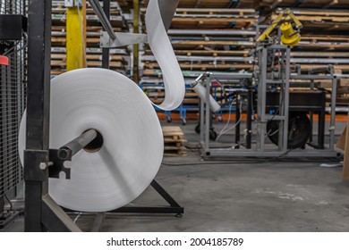 Roll Of Packing Foam On Factory Shop Floor