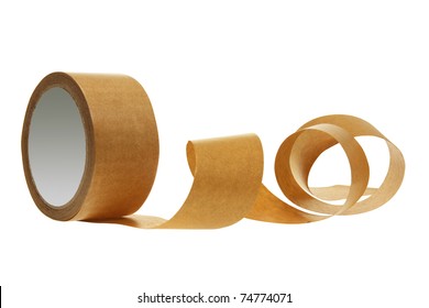 Roll Of Packing Tape On White Background