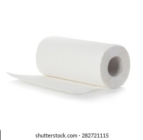 Roll Of Paper Towel, Isolated On White Background