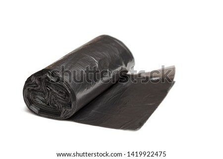 roll of plastic garbage bags, sorting and recycling of household waste, biodegradable plastic bags
