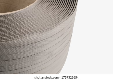 Roll Of Polypropylene Tape On A White Background, Photo For A Catalog