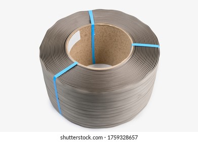 Roll Of Polypropylene Tape On A White Background, Photo For A Catalog