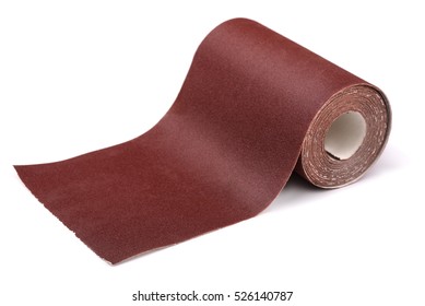 Roll Of Sandpaper Isolated On White