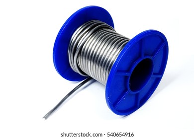 Roll Of Solder (lead Wire) Isolated On The White Background