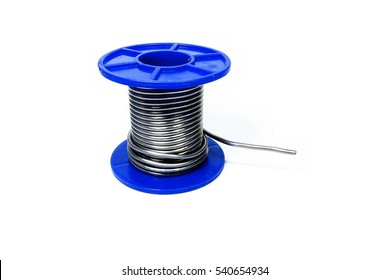 Roll Of Solder (lead Wire) Isolated On The White Background