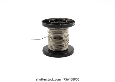 Roll Of Solder (lead Wire) Isolated On The White Background