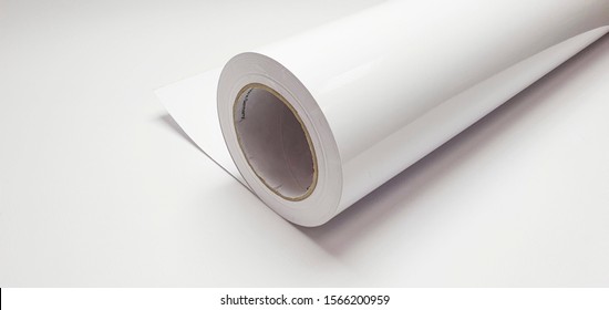roll of white gloss film for printing on white background