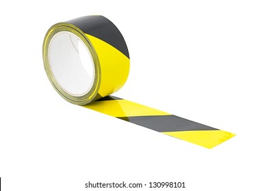 Roll Of Yellow And Black Caution Tape