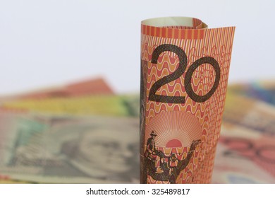 A Rolled Australian Twenty Dollar Note