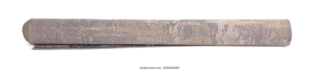 Rolled up carpet isolated on a white background
