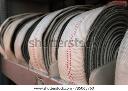 rolled up fire hoses