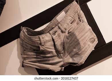 Rolled up Jeans knickers for girls on display.

