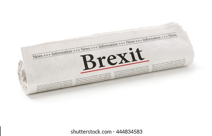 Rolled Newspaper With The Headline Brexit