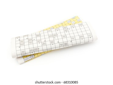 Rolled Up Newspaper Isolated On White Background