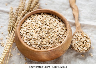 Rolled Oats Oat Flakes Bowl Wooden Stock Photo (Edit Now) 641287948