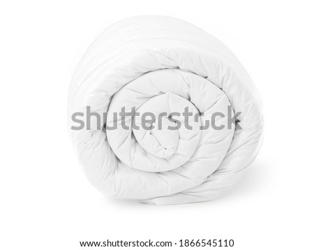 Rolled quilt on the background